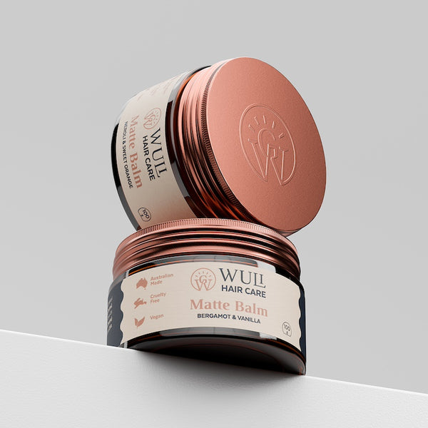 Wuli Hair Care Matte Balm Jar Stacked in Bergamot and Vanilla scent